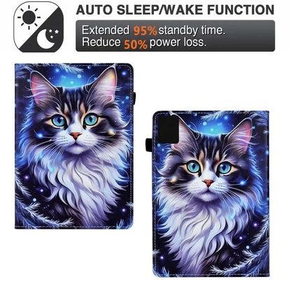 For Lenovo Tab M11 / Xiaoxin Pad 11 2024 Case Pattern Printing Card Holder Leather Tablet Stand Cover