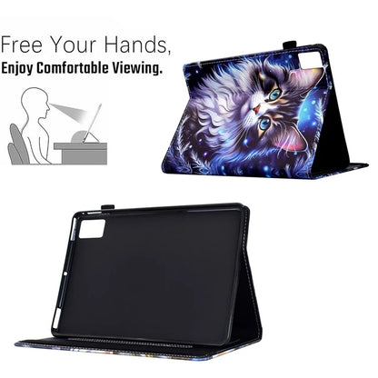 For Lenovo Tab M11 / Xiaoxin Pad 11 2024 Case Pattern Printing Card Holder Leather Tablet Stand Cover