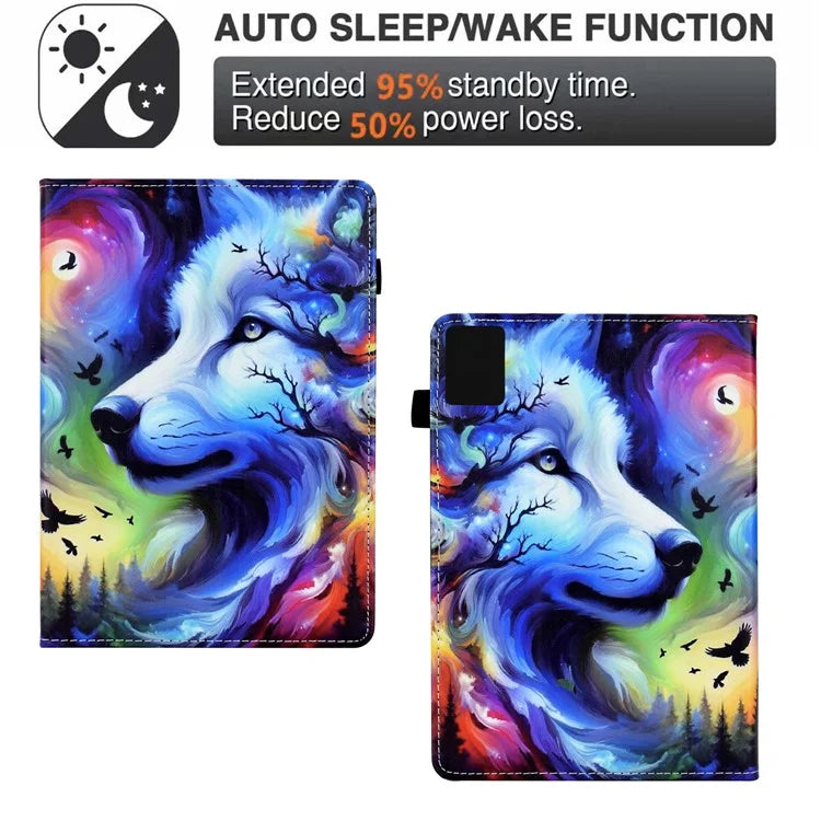 For Lenovo Tab M11 / Xiaoxin Pad 11 2024 Case Pattern Printing Card Holder Leather Tablet Stand Cover