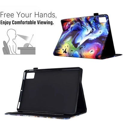 For Lenovo Tab M11 / Xiaoxin Pad 11 2024 Case Pattern Printing Card Holder Leather Tablet Stand Cover