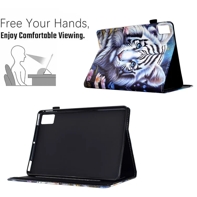 For Lenovo Tab M11 / Xiaoxin Pad 11 2024 Case Pattern Printing Card Holder Leather Tablet Stand Cover