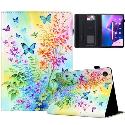 For Lenovo M10 Plus Case Pattern Printing Card Holder Leather Tablet Stand Cover