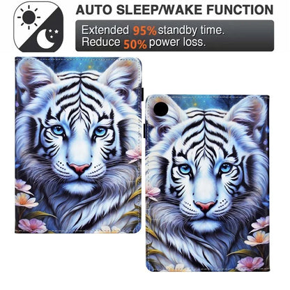 For Lenovo M10 Plus Case Pattern Printing Card Holder Leather Tablet Stand Cover