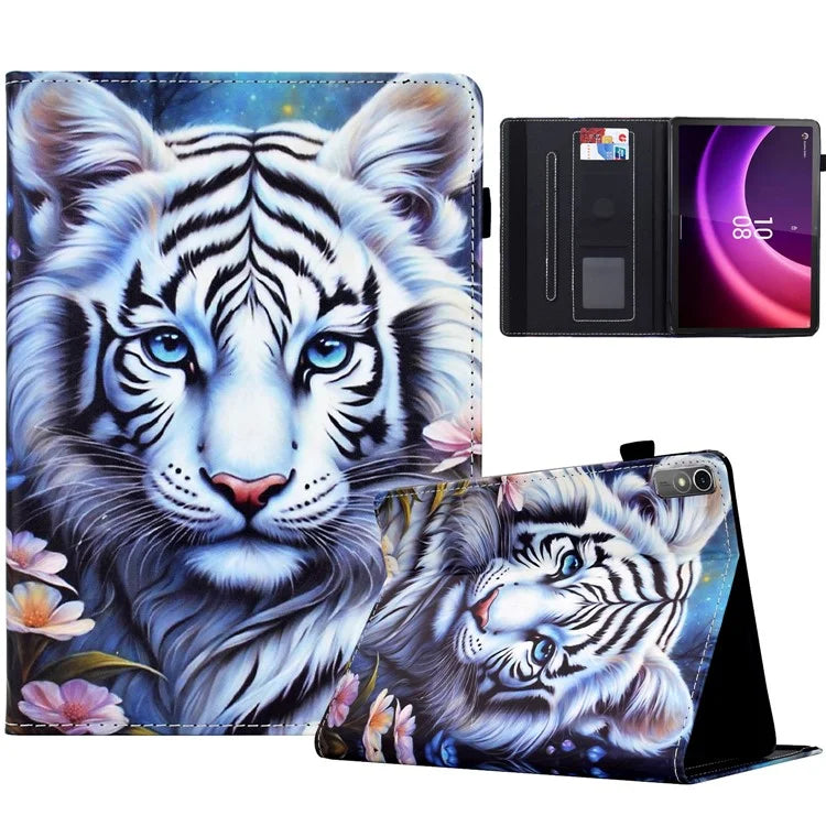 For Lenovo Tab P11 Gen 2 TB-350 / Xiaoxin Pad Plus (2023) Case Pattern Printing Card Holder Leather Tablet Stand Cover