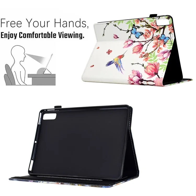 For Lenovo Tab M9 TB-310FU Case Pattern Printing Tablet Cover Shockproof Leather Card Holder Stand Case