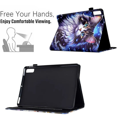 For Lenovo Tab M9 TB-310FU Case Pattern Printing Tablet Cover Shockproof Leather Card Holder Stand Case