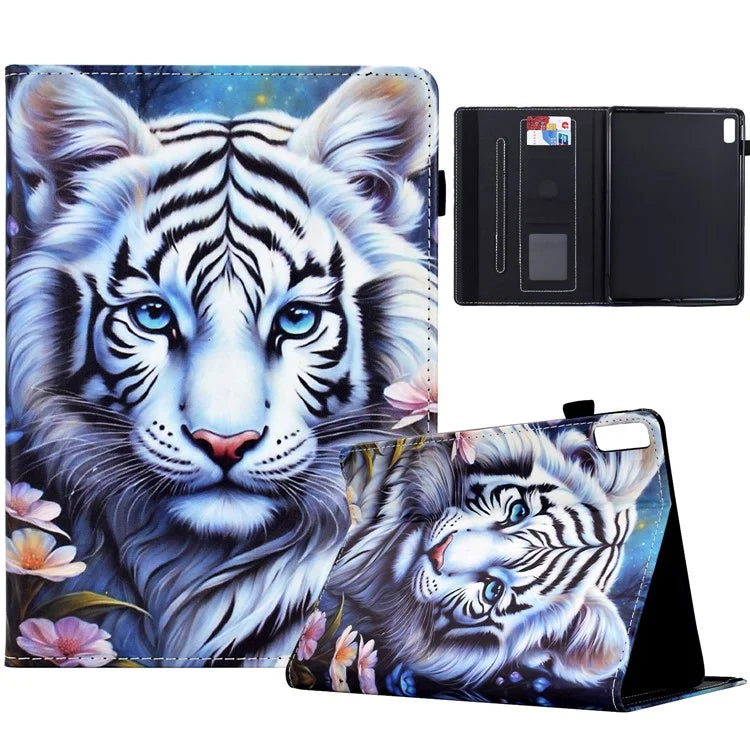 For Lenovo Tab M9 TB-310FU Case Pattern Printing Tablet Cover Shockproof Leather Card Holder Stand Case