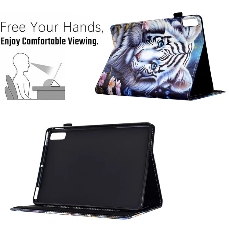 For Lenovo Tab M9 TB-310FU Case Pattern Printing Tablet Cover Shockproof Leather Card Holder Stand Case