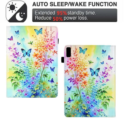 For Lenovo Tab M9 TB-310FU Case Pattern Printing Tablet Cover Shockproof Leather Card Holder Stand Case