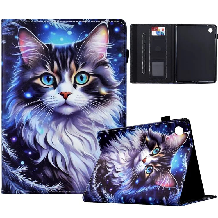 For Samsung Galaxy Tab A8 10.5 (2021) X205 / X200 Case Pattern Printing Tablet Cover Shockproof Leather Card Holder Stand Case