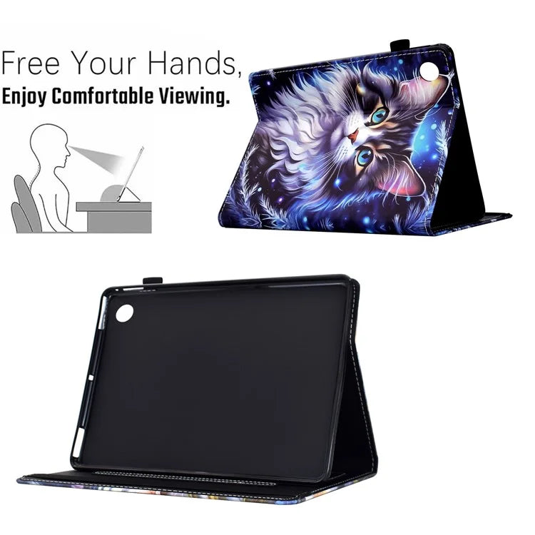 For Samsung Galaxy Tab A8 10.5 (2021) X205 / X200 Case Pattern Printing Tablet Cover Shockproof Leather Card Holder Stand Case