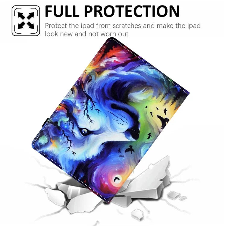 For Samsung Galaxy Tab A8 10.5 (2021) X205 / X200 Case Pattern Printing Tablet Cover Shockproof Leather Card Holder Stand Case
