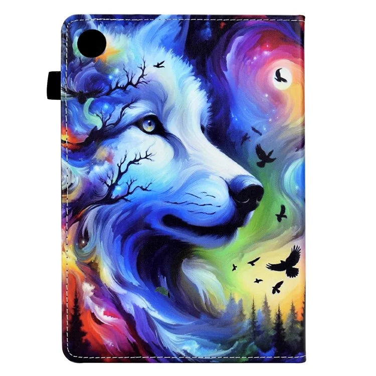 For Samsung Galaxy Tab A8 10.5 (2021) X205 / X200 Case Pattern Printing Tablet Cover Shockproof Leather Card Holder Stand Case