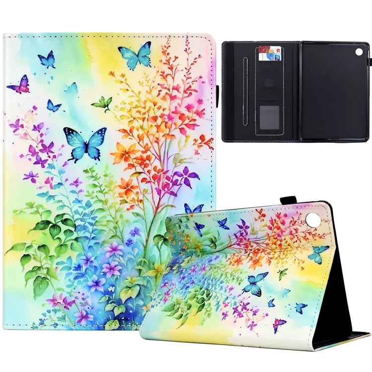 For Samsung Galaxy Tab A8 10.5 (2021) X205 / X200 Case Pattern Printing Tablet Cover Shockproof Leather Card Holder Stand Case