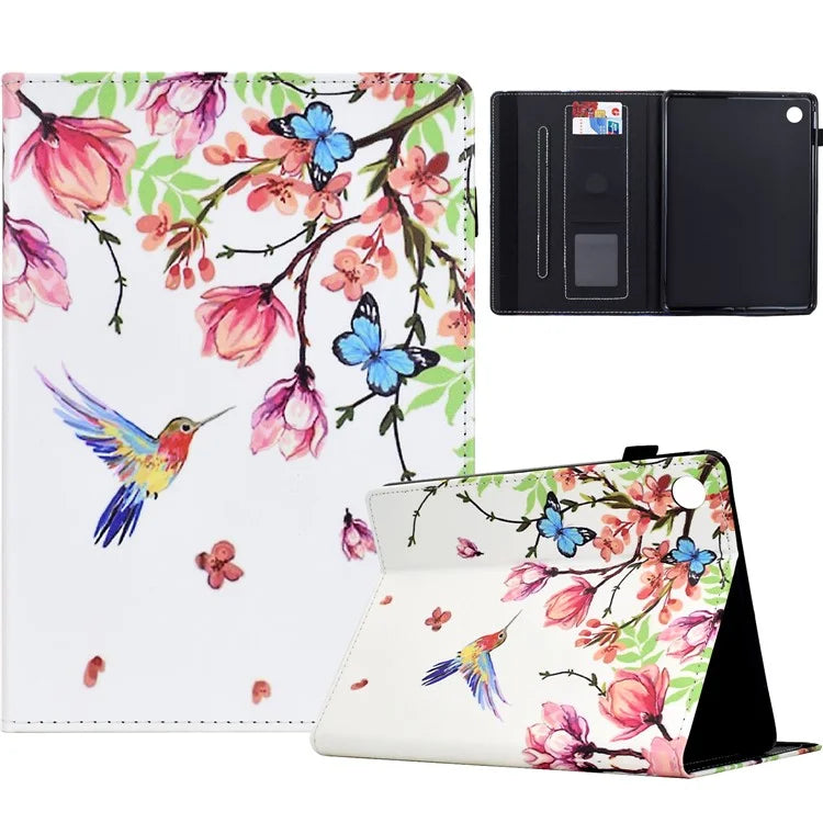 For Samsung Galaxy Tab A9+ Case Pattern Printing Tablet Cover Shockproof Leather Card Holder Stand Case