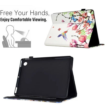 For Samsung Galaxy Tab A9+ Case Pattern Printing Tablet Cover Shockproof Leather Card Holder Stand Case