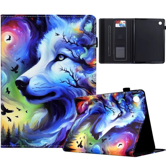 For Samsung Galaxy Tab A9 Case Pattern Printing Tablet Cover Shockproof Leather Card Holder Stand Case