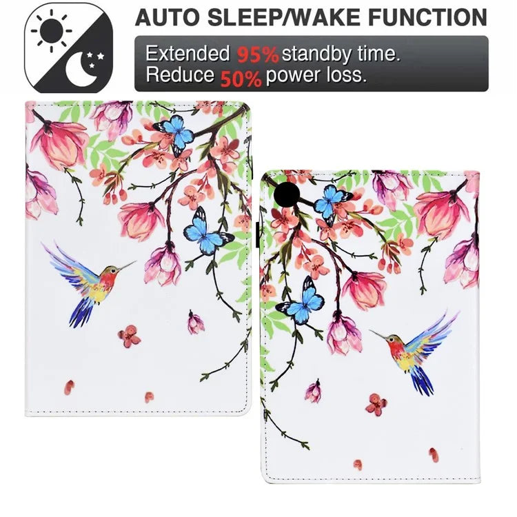 For Samsung Galaxy Tab A9 Case Pattern Printing Tablet Cover Shockproof Leather Card Holder Stand Case