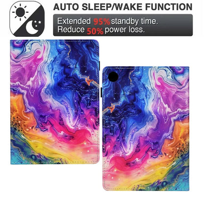 For Samsung Galaxy Tab A9 Case Pattern Printing Tablet Cover Shockproof Leather Card Holder Stand Case