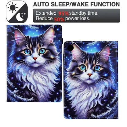 For Samsung Galaxy Tab A9 Case Pattern Printing Tablet Cover Shockproof Leather Card Holder Stand Case