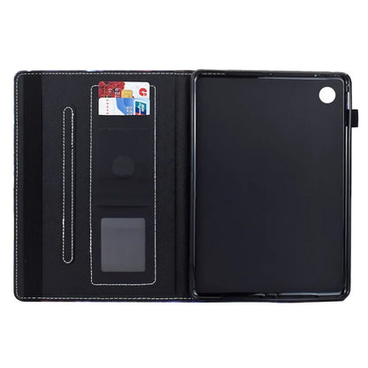 For Samsung Galaxy Tab A9 Case Pattern Printing Tablet Cover Shockproof Leather Card Holder Stand Case