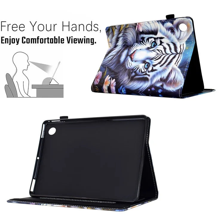 For Samsung Galaxy Tab A9 Case Pattern Printing Tablet Cover Shockproof Leather Card Holder Stand Case