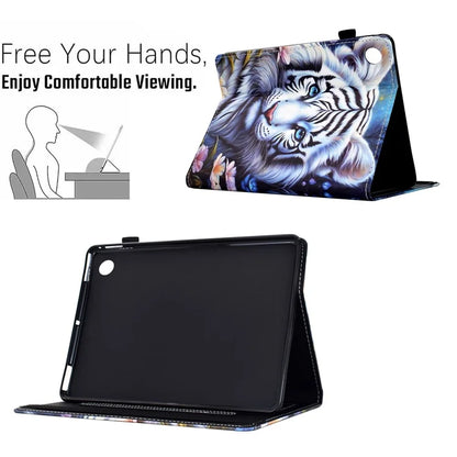 For Samsung Galaxy Tab A9 Case Pattern Printing Tablet Cover Shockproof Leather Card Holder Stand Case