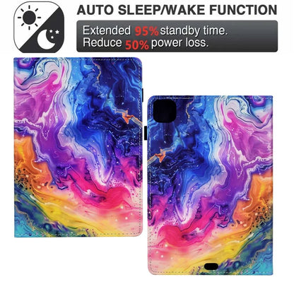 For iPad Pro 11 (2024) Case Pattern Printing Tablet Cover Shockproof Leather Card Holder Stand Case