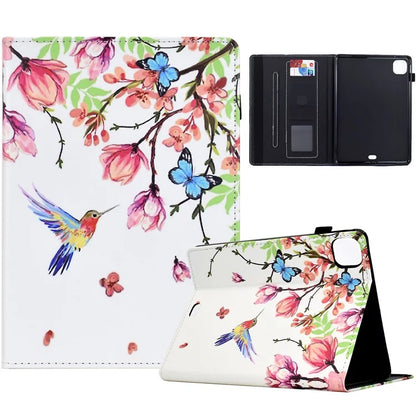 For iPad Pro 11 (2024) Case Pattern Printing Tablet Cover Shockproof Leather Card Holder Stand Case