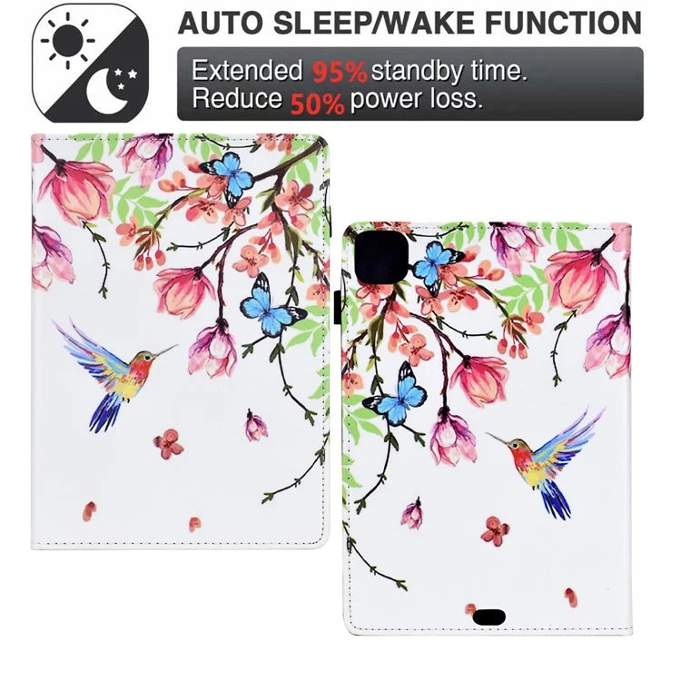 For iPad Pro 11 (2024) Case Pattern Printing Tablet Cover Shockproof Leather Card Holder Stand Case