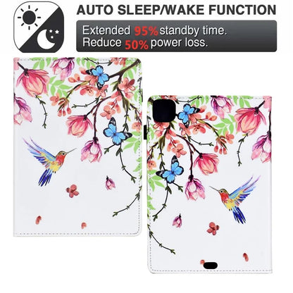 For iPad Pro 11 (2024) Case Pattern Printing Tablet Cover Shockproof Leather Card Holder Stand Case