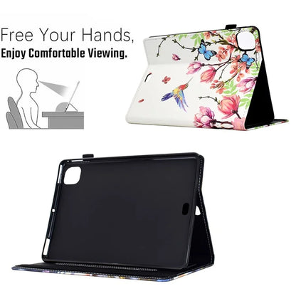 For iPad Pro 11 (2024) Case Pattern Printing Tablet Cover Shockproof Leather Card Holder Stand Case