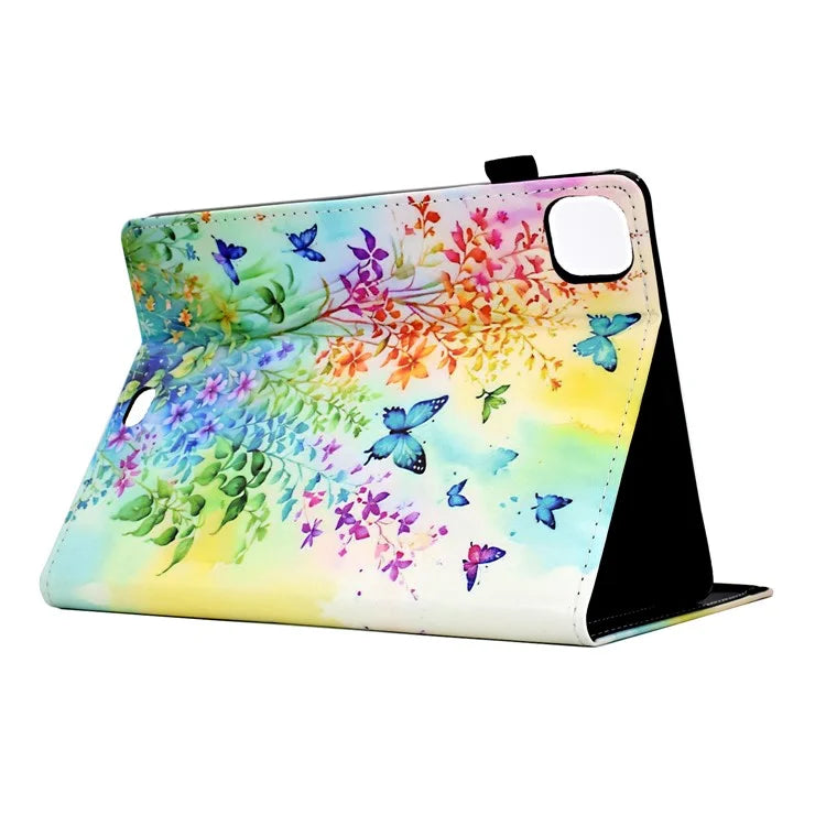 For iPad Pro 11 (2024) Case Pattern Printing Tablet Cover Shockproof Leather Card Holder Stand Case