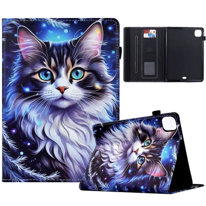 For iPad Pro 11 (2024) Case Pattern Printing Tablet Cover Shockproof Leather Card Holder Stand Case