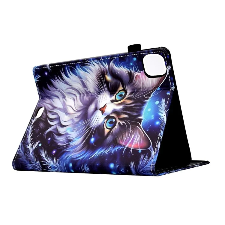For iPad Pro 11 (2024) Case Pattern Printing Tablet Cover Shockproof Leather Card Holder Stand Case