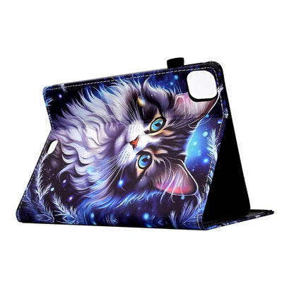 For iPad Pro 11 (2024) Case Pattern Printing Tablet Cover Shockproof Leather Card Holder Stand Case