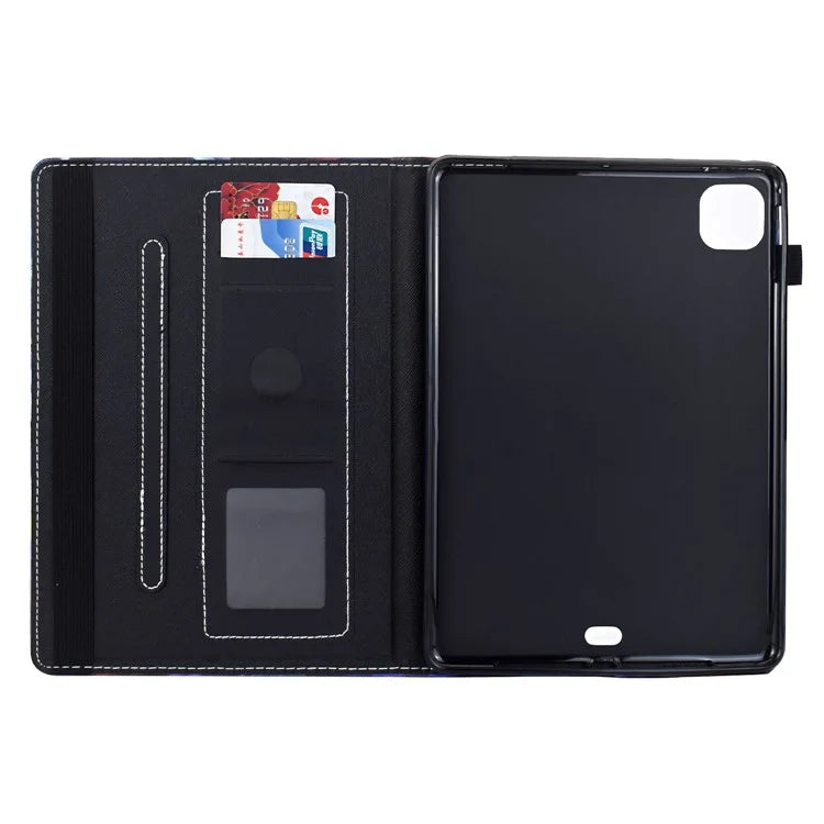 For iPad Pro 11 (2024) Case Pattern Printing Tablet Cover Shockproof Leather Card Holder Stand Case