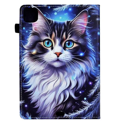 For iPad Pro 11 (2024) Case Pattern Printing Tablet Cover Shockproof Leather Card Holder Stand Case