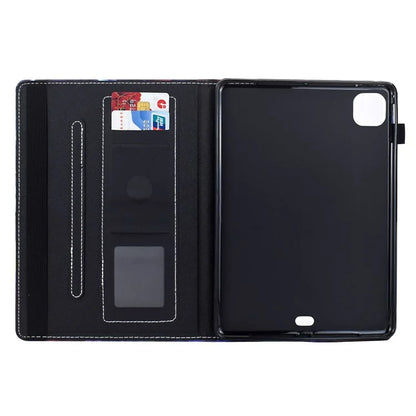 For iPad Pro 11 (2024) Case Pattern Printing Tablet Cover Shockproof Leather Card Holder Stand Case