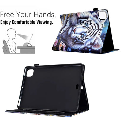 For iPad Pro 11 (2024) Case Pattern Printing Tablet Cover Shockproof Leather Card Holder Stand Case