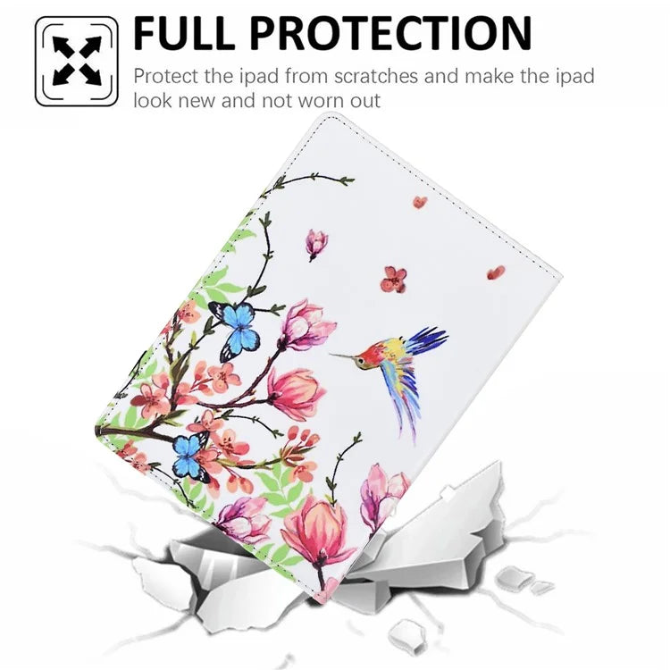 For iPad 10.9 (2022) Case Pattern Printing Tablet Cover Shockproof Leather Card Holder Stand Case