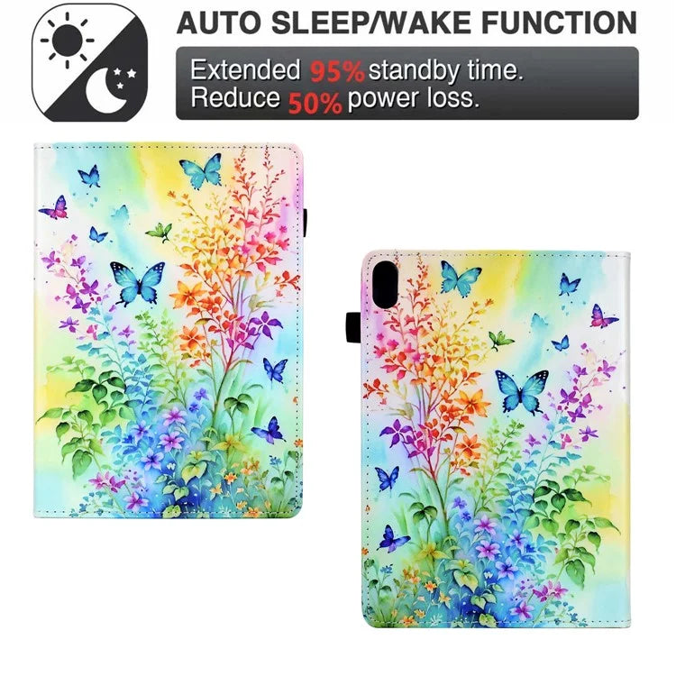 For iPad 10.9 (2022) Case Pattern Printing Tablet Cover Shockproof Leather Card Holder Stand Case