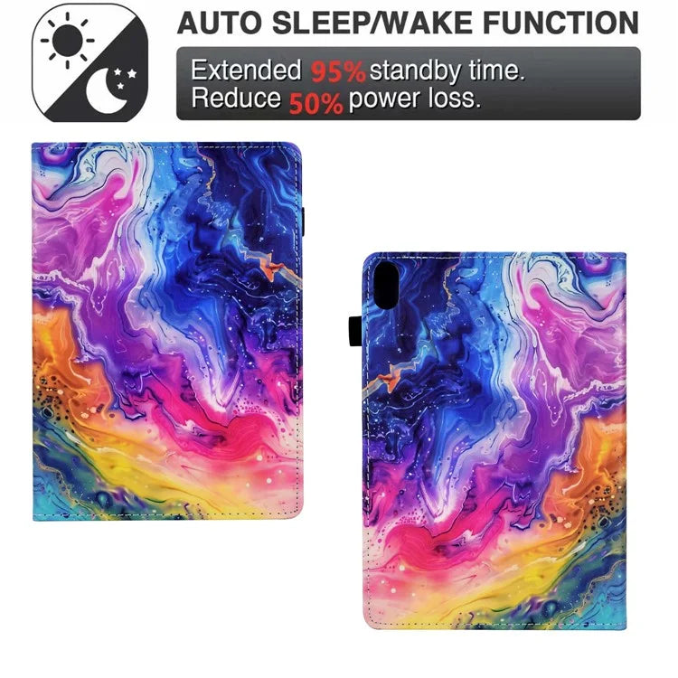 For iPad 10.9 (2022) Case Pattern Printing Tablet Cover Shockproof Leather Card Holder Stand Case