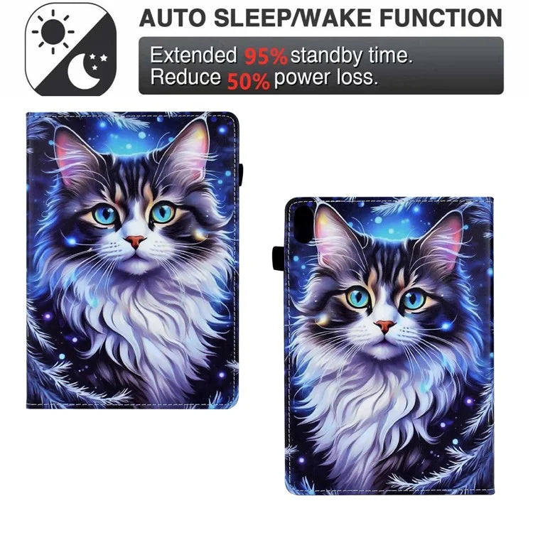 For iPad 10.9 (2022) Case Pattern Printing Tablet Cover Shockproof Leather Card Holder Stand Case