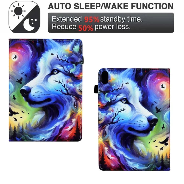 For iPad 10.9 (2022) Case Pattern Printing Tablet Cover Shockproof Leather Card Holder Stand Case
