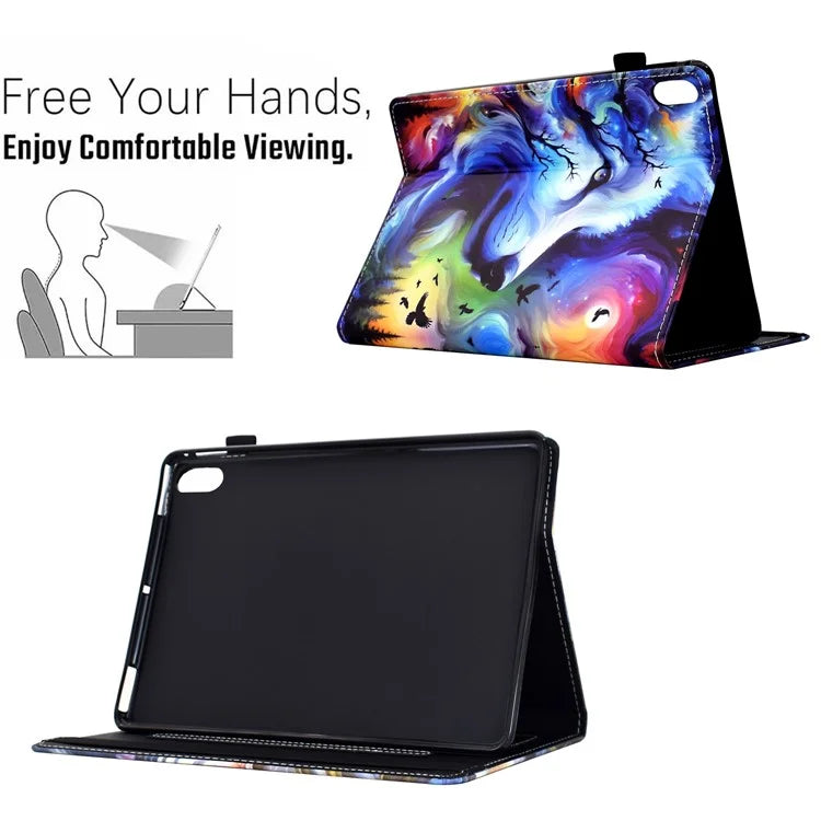 For iPad 10.9 (2022) Case Pattern Printing Tablet Cover Shockproof Leather Card Holder Stand Case