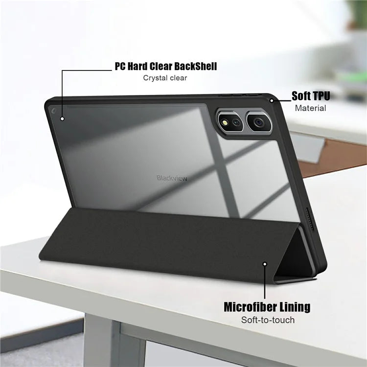 For Blackview Tab 16 Pro Case Auto Sleep / Wake PU Leather Flip Tablet Cover Triple-Fold Stand