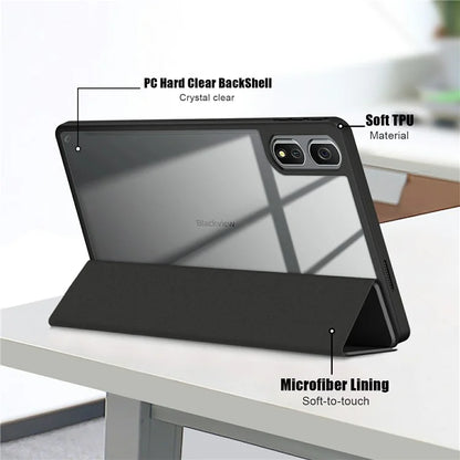 For Blackview Tab 16 Pro Case Auto Sleep / Wake PU Leather Flip Tablet Cover Triple-Fold Stand
