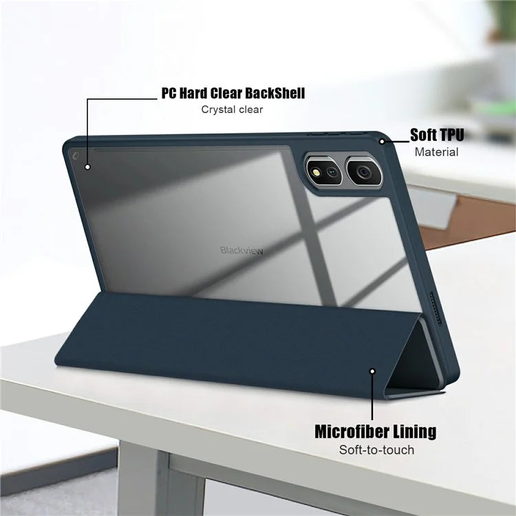 For Blackview Tab 16 Pro Case Auto Sleep / Wake PU Leather Flip Tablet Cover Triple-Fold Stand