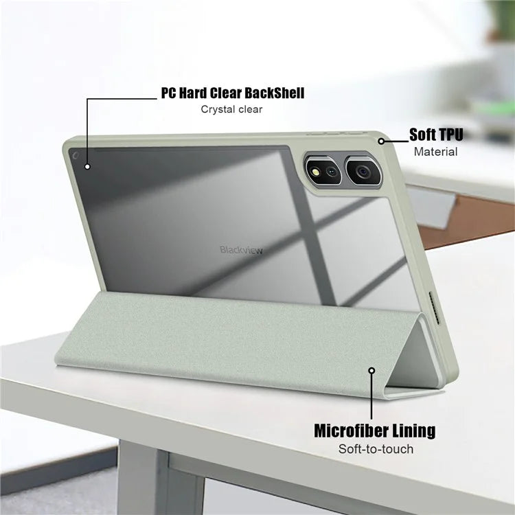 For Blackview Tab 16 Pro Case Auto Sleep / Wake PU Leather Flip Tablet Cover Triple-Fold Stand